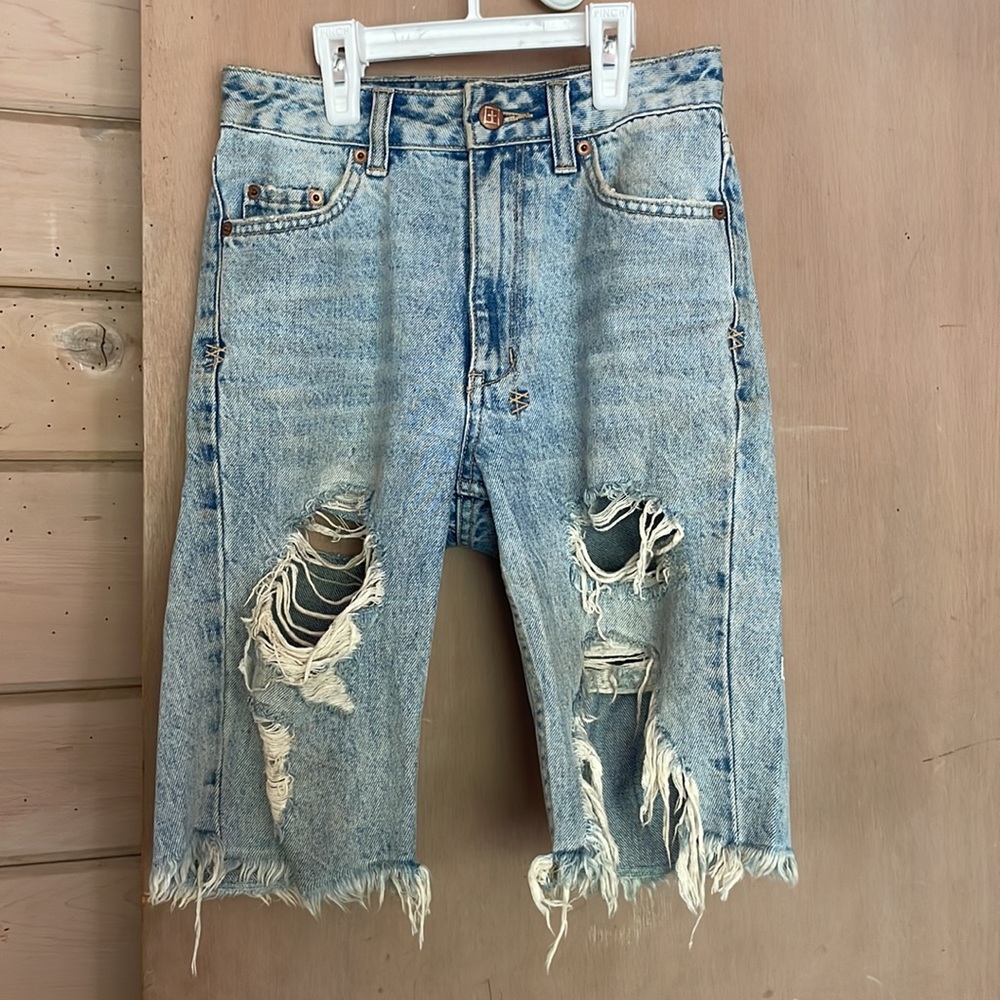 Ksubi High-waisted Bermuda denim shorts